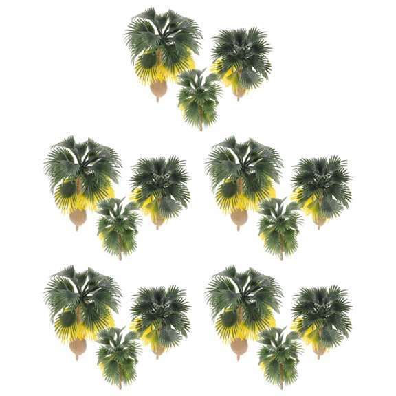 OUNONA 15Pcs Fake Tropical Palm Trees for Scenic Model Train and Sand Table Use
