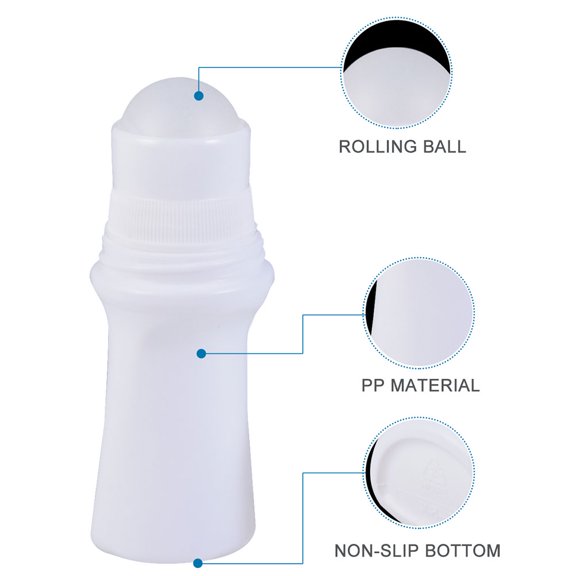 OUNONA 15Pcs Portable White Roll on Bottles Plastic Refillable Containers for Uniform Application and Storage