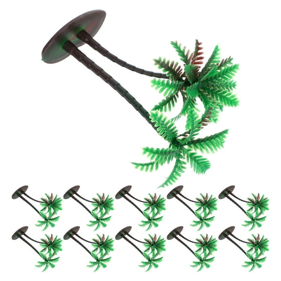 OUNONA 15pcs Mini Tropical Tree Palm Artificial Tree for Summer Palm Tree Cake Decoration Coconut Tree Landscaping Crafted Palm Tree for Indoor Decor Plastic Green Palm Trees