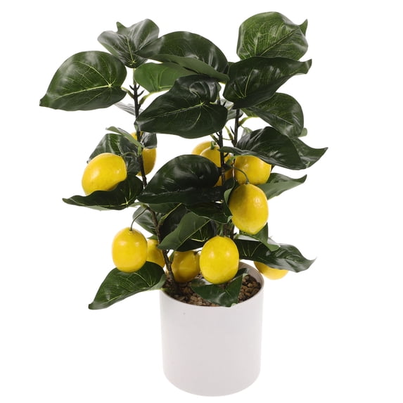 OUNONA Potted Lemon Trees Artificial Tree Decor Plastic Bonsai Style for Wedding 1Set