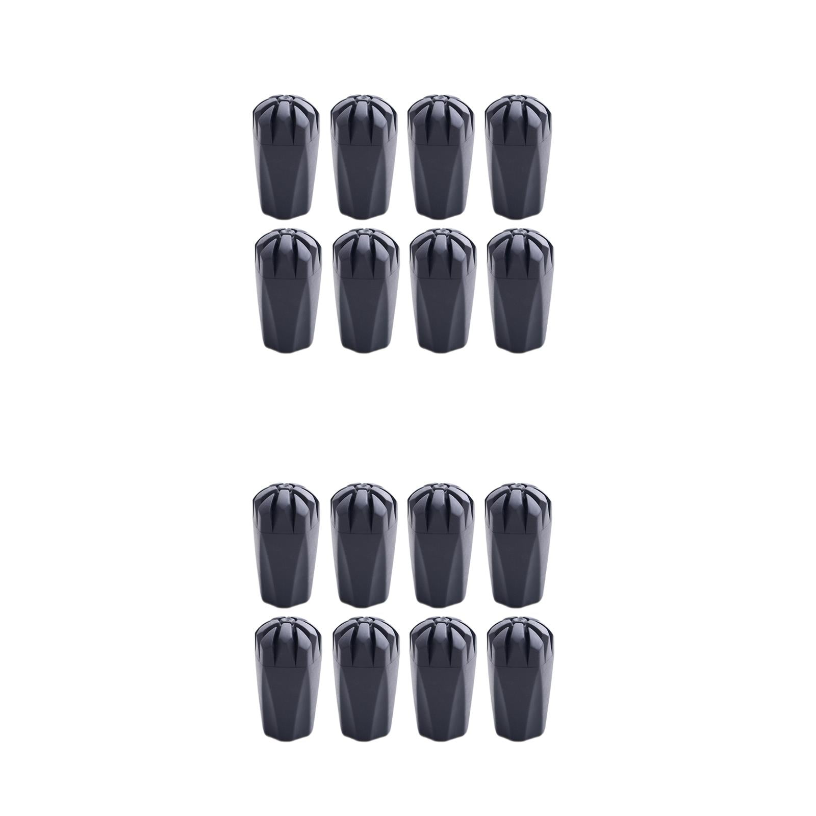 OUNONA 16 Pcs /2 Sets Tips Trekking Cane Tip Protectors Hiking Pole Replacement Walking Stick Head Protect Equipment Accessory (Black)