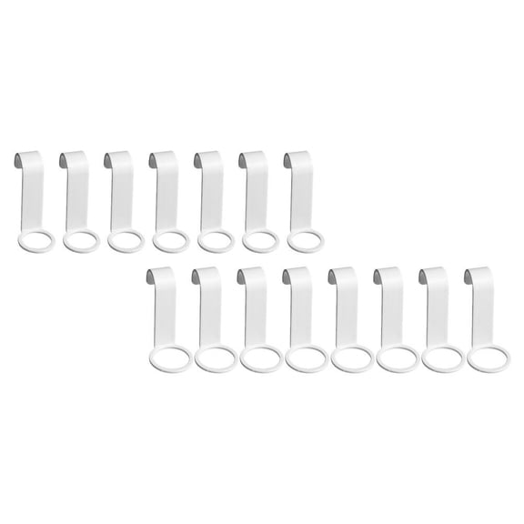 OUNONA 16 Pcs White Bottle Hooks with Cup Handles for Shampoo, Hair Care, and Fluid Containers