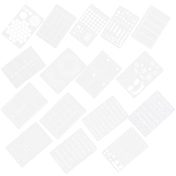 OUNONA  16 Pcs Hollow-out Templates Journal DIY Stencils Refillable Favors