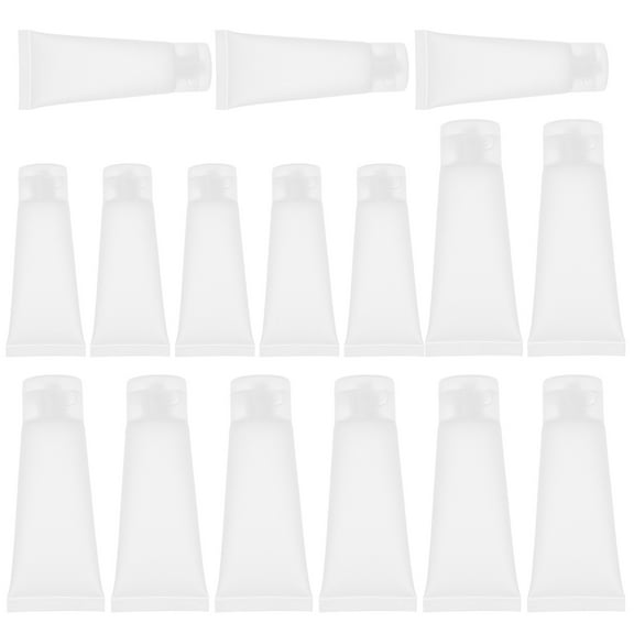 OUNONA 16 Pcs Mini Spatula Set with Frosted Dispensing Tubes Portable Travel Containers for Cosmetics and Creams