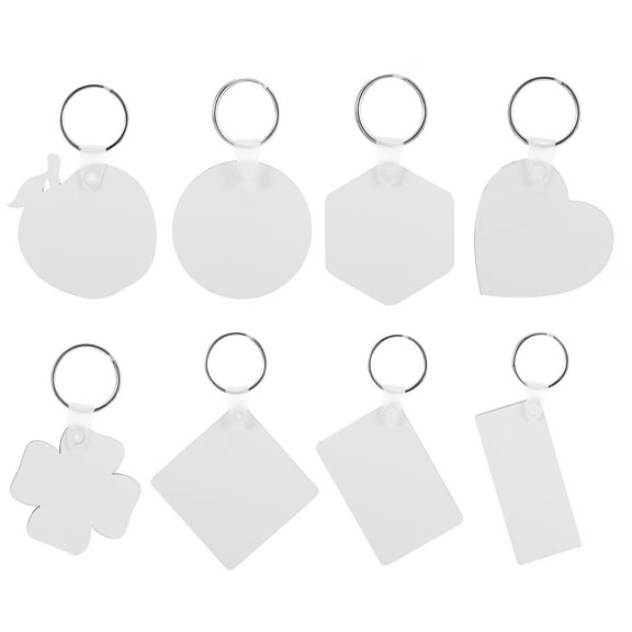 OUNONA 16-Piece Sublimation Blank MDF Keychain Boards for Custom Name Pendants and Craft Projects