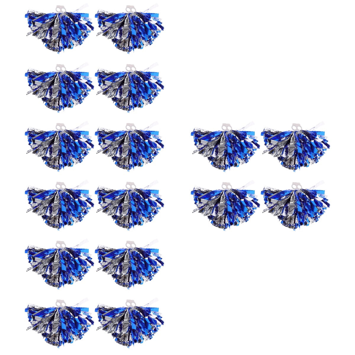 OUNONA 16 pcs  Cheer Pom Poms Metallic Team Spirit Cheering Pom Poms with Finger Rings