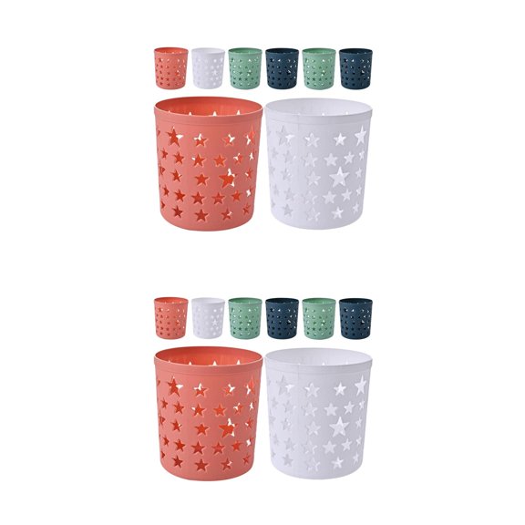 OUNONA 16 pcs  Pencil Holder Plastic Pen Holder Makeup Brush Holder Cup Storage Holder Round Desktop Organizer Stationery Holder for Home Office