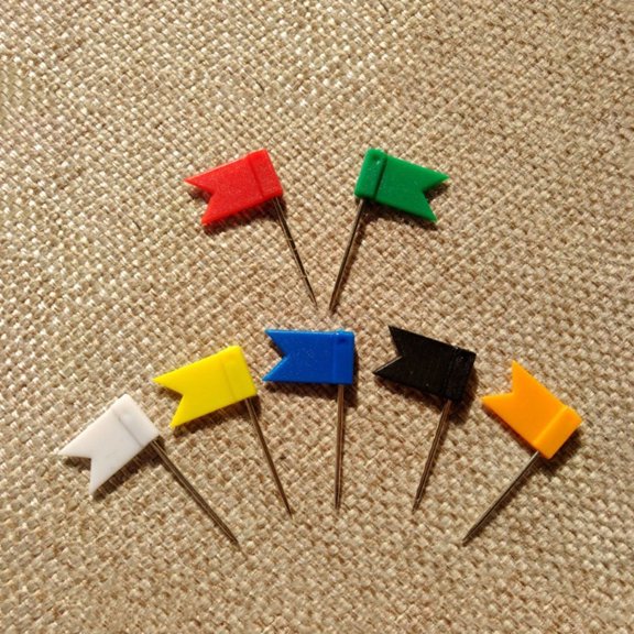 OUNONA 160Pcs Assorted Color Push Pin Tacks for World Maps Calendar Boards and Travel Displays