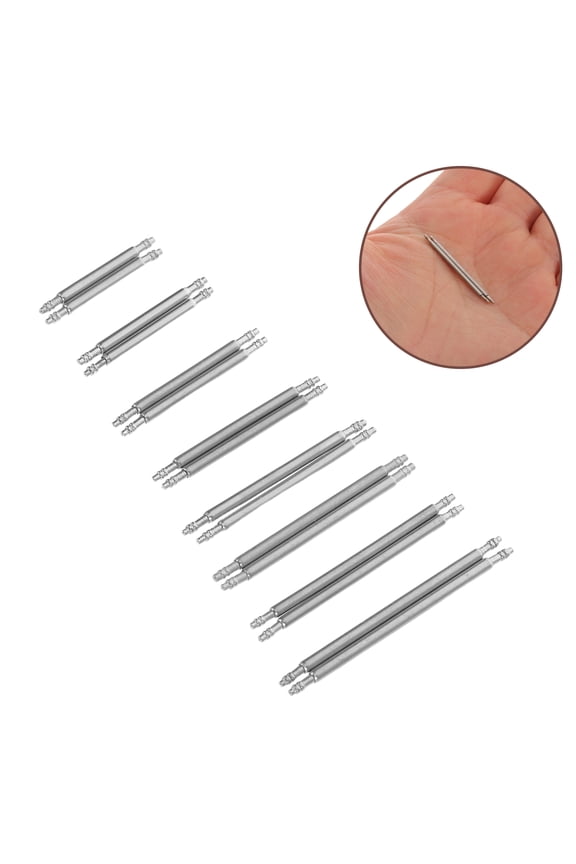 16 Pairs Stainless Steel Watch Spring Bars Set for and Secure Wristwatch Band Repair and Replacement