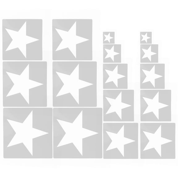 OUNONA 16Pcs Versatile Star Templates for Painting Crafts Made of Reusable Plastic Material