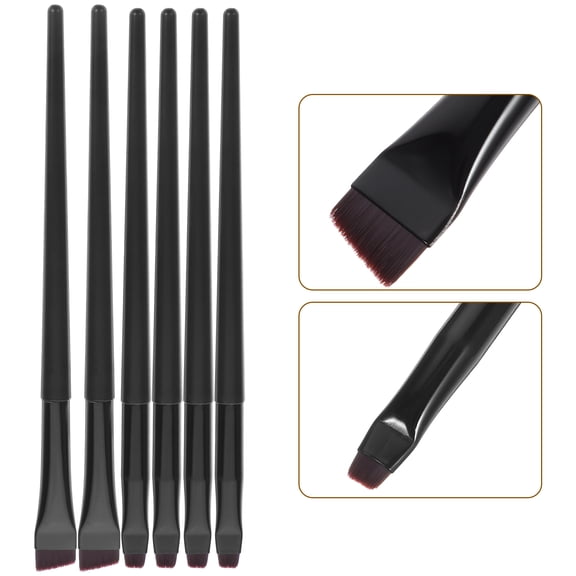 OUNONA 16pcs Makeup Brushes for Eyes Eyeliner Drawing Black Plastic Small and Lightweight Applicators