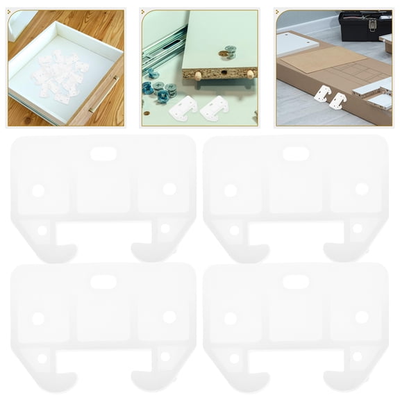 Tineasur 16Pcs White Plastic Drawer Slide Guides Replacement for Furniture Dresser Cabinet Wardrobe