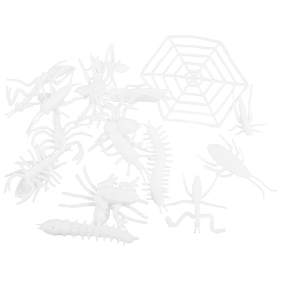 OUNONA 17pcs Unfinished Insect Figures DIY Painting Insect for Collectors Garden Decoration White ABS
