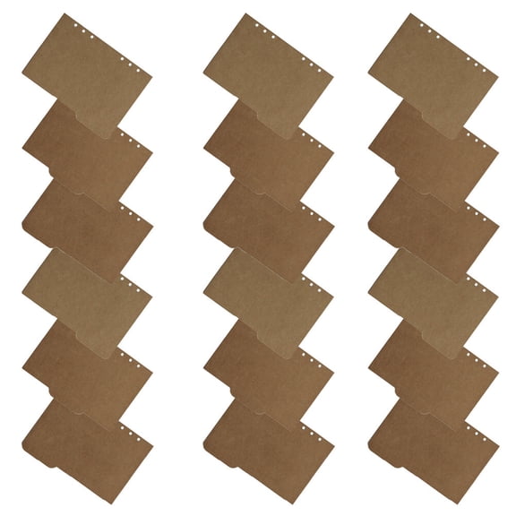 OUNONA 18 Pcs Binders A5 Loose-leaf Index Page Planner Dividers Kraft Paper Student