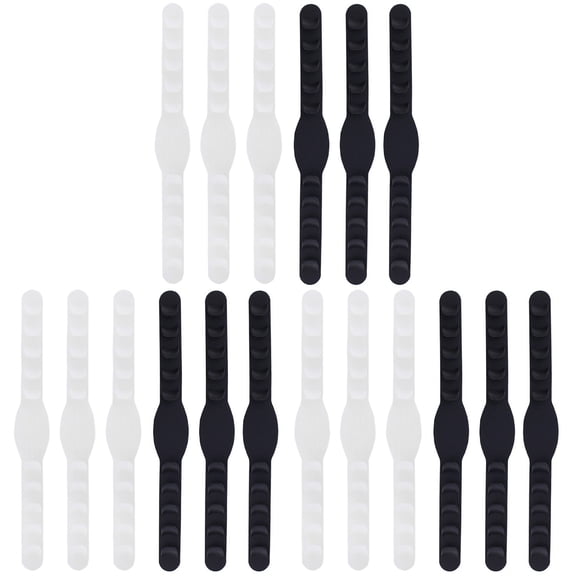 OUNONA 18 Pcs  Mask Silicone Bands Mask Hanger Ear Protector Flexible Silicone Hanging Ear Hook Adjustable Ear Rear Mask Hook for Mask Use (Black Transparent for Each 3Pcs)