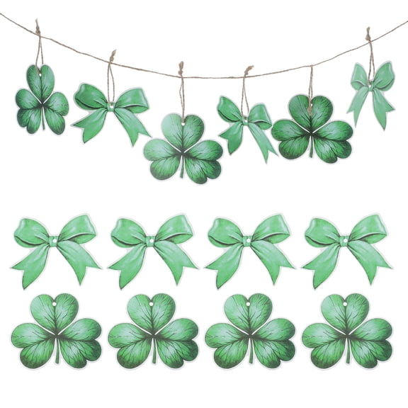 Tineasur Green Bow Hanging Tags Paper 18Pcs