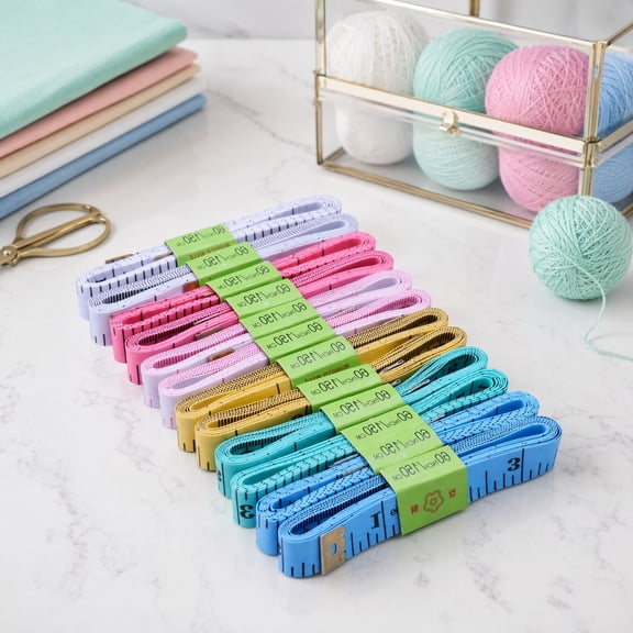 OUNONA 18-Piece Flexible Measuring Tape Set 1.5M for Sewing, Tailoring, Quilting, Crafts with Multiple Color Options