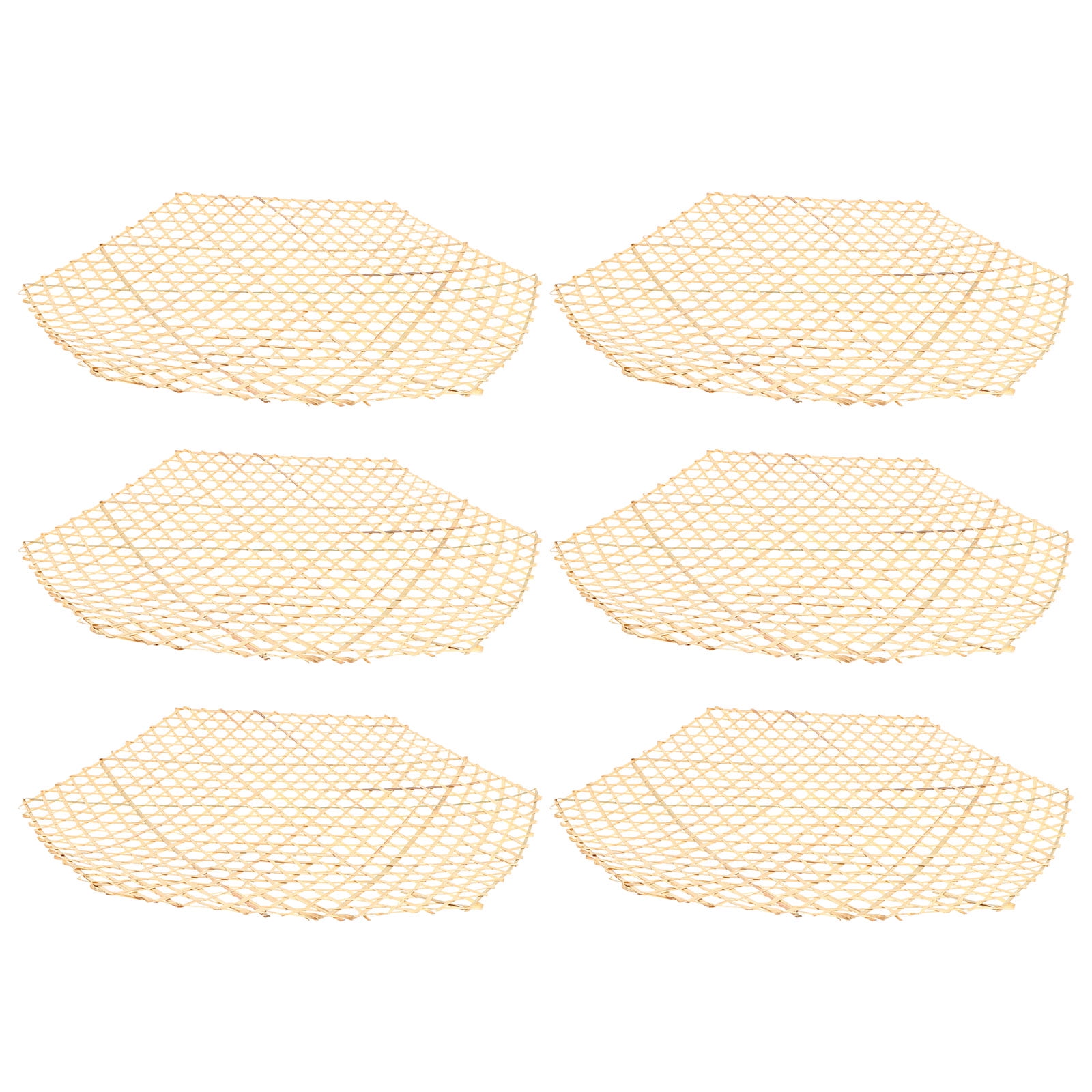 OUNONA 18 pcs  Cooking Bamboo Mats Liners Mesh Mats Bamboo Fried Dish Mat for Kitchen