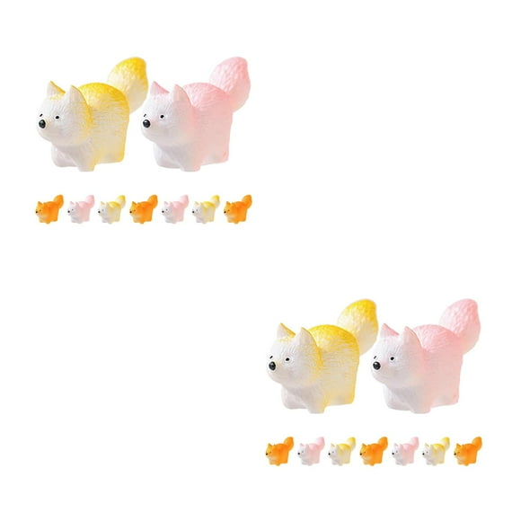 OUNONA 18 pcs Fox Animal Figures Mini Animals Set Realistic Figurines For Cake Topper Party Favors Christmas Birthday Supplies