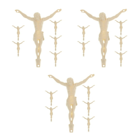 OUNONA 18 pcs  Plastic Jesus Figurine Jesus Statue Wall Jesus Sculpture Decoration Jesus Religious Decor Manual Diy Jesus Model Art Projects Accessories For Spiritual Home Office