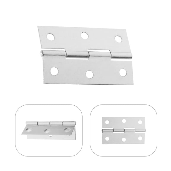 OUNONA 18pcs Heavy Duty Back Flap Hinges Door Hinge Silver Mounting for Wooden Box