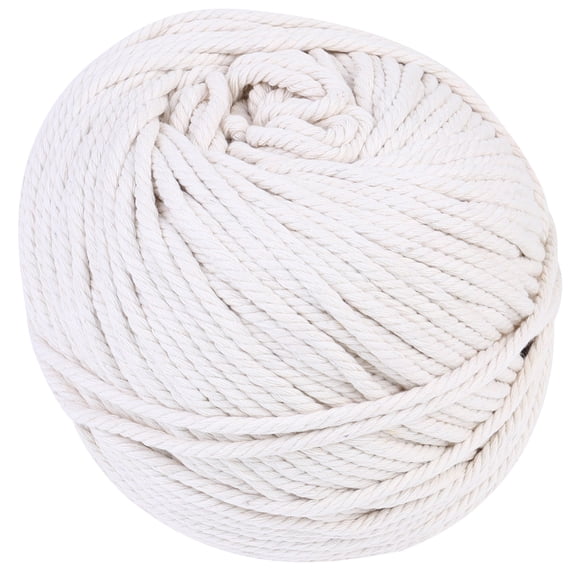 OUNONA 100M 3MM Wide Natural Cotton Rope for Tapestry, Hand Weaving, Craft Projects, Macrame Cord, Beige Color