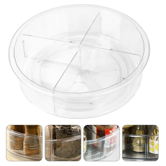 OUNONA 1PC Kitchen Storage Rack Round 360 Storage Holder Seasoning Bottle Rack (White)