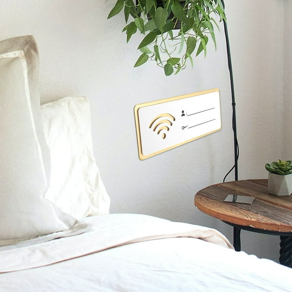 OUNONA White Acrylic WiFi Password Sign Wall Display for Shop and Hotel Spaces