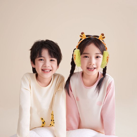 OUNONA 1Pack Animal Shape Ear Warmers for Kids for Winter Outdoor Activities