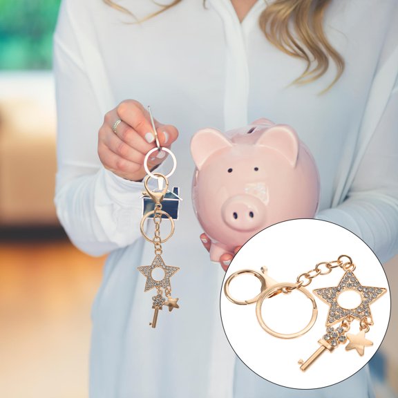 OUNONA 1Pack Bag Charms Pendant In Golden Color With Metal And Alloy 12X4CM