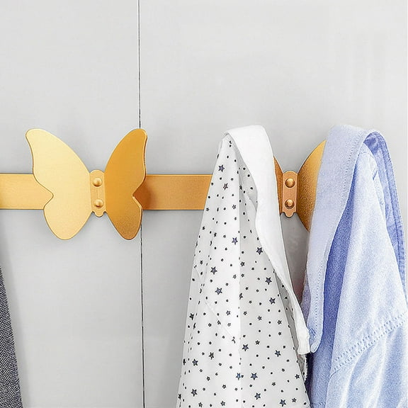 OUNONA 1Pc High Grade Golden Metal Wall Hook Multipurpose Hanger for Towels Coats and Hats