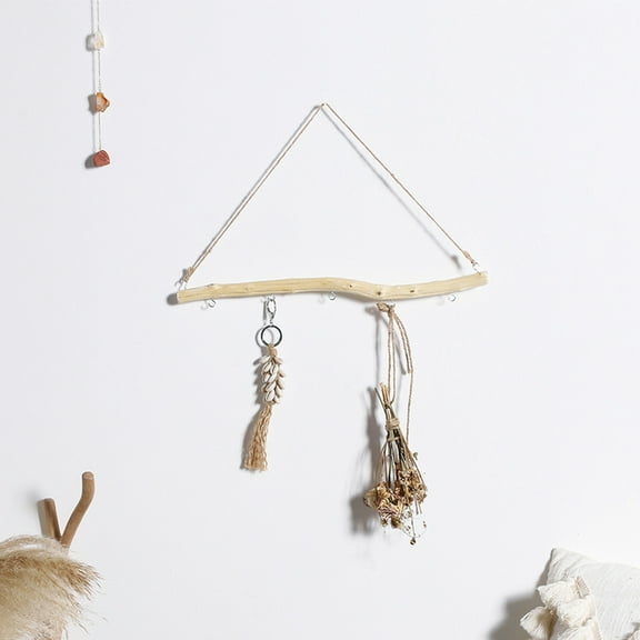 Tineasur Flowerpot Hanging Shelf Hanging Plant Shelf Wood Beige 1Pack