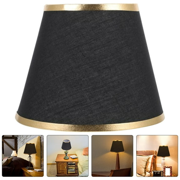 OUNONA 1Pack Golden Fabric Lampshades for Living Room 16X12.5X12.5Inches