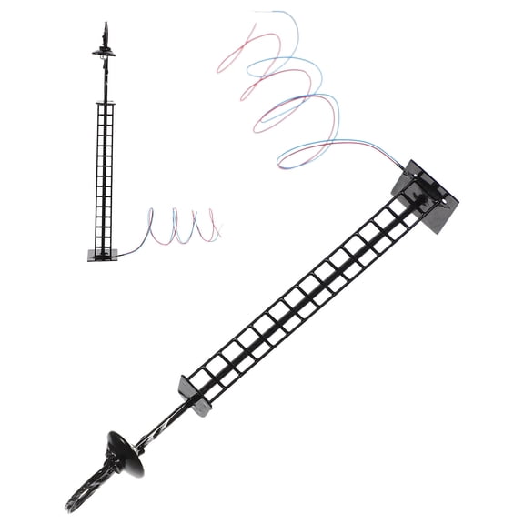 WEAVILUX Model Railroad Accessories Compact Black Metal Traffic Light Lamp for Train Layouts and Dioramas