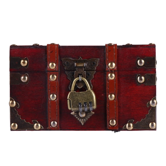 OUNONA 1Pack Wooden for Props Draw Box in Sitting Room Dark Red