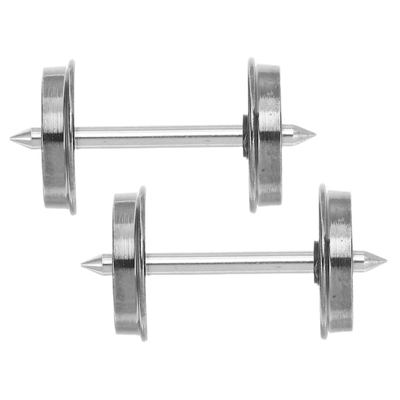 OUNONA 1Pair Alloy Train Wheels for Model Train Craft Replacement Parts Dark Grey