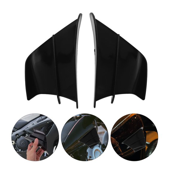 OUNONA 1Pair Black Motorcycle Winglets Universal Fit Side Wings for Improved Riding Stability