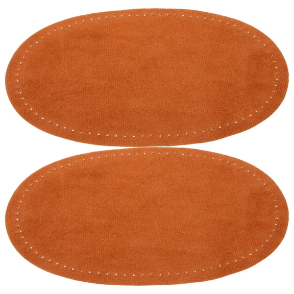 OUNONA 1Pair Brown Elbow Patches Soft Lint Fabric Sew on Applique for Jacket and Sweater