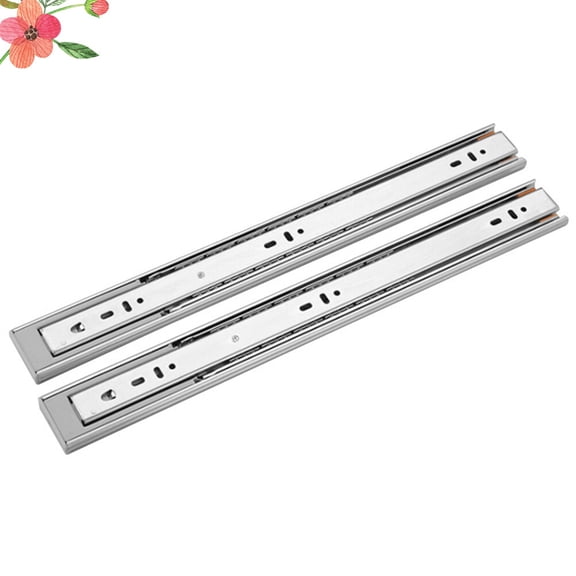 OUNONA Drawer Guide Rail Slide Rack Silver 1 Pair Auto Return to Original Position