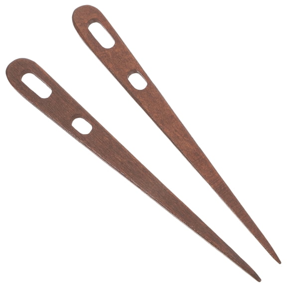 OUNONA Natural Wood Tapestry Needle Multi Comfortable Grip for Knitting 1Pair