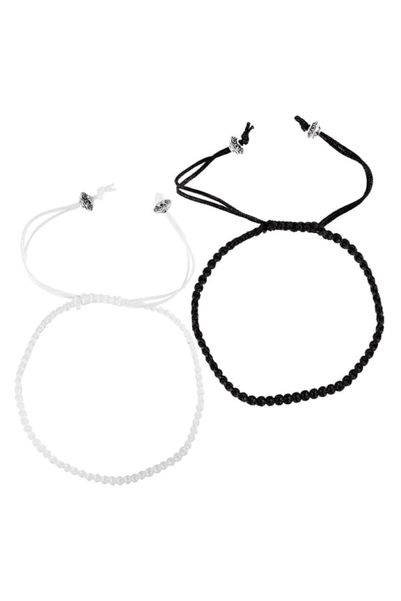 1 Pair Lightweight Thread Rope Bracelets for Couples, Comfortable Matching Wristbands for Men and Women, Adjustable
