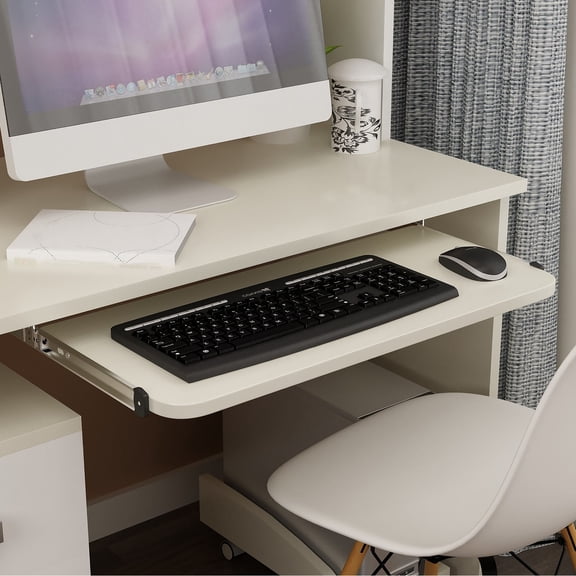 OUNONA 1 Pair Multi-Functional Keyboard Slide Drawer Rail for Desk, Cabinet, and Office Furniture Use