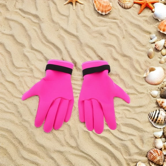 OUNONA Neoprene Dive Gloves  Rosy Thickened 3Mm for Scuba and Snorkeling 1Pair