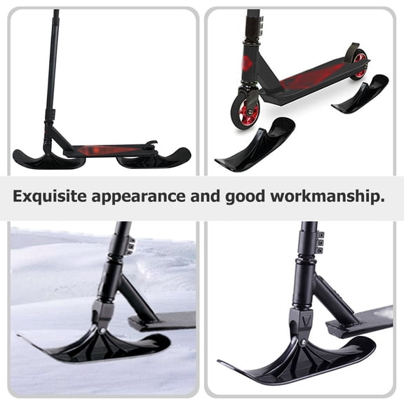 OUNONA 1Pair Outdoor Snow Scooter Ski Sled Black Smooth Edges Practical Ski Attachment