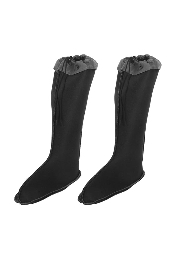 1Pair Soft Warm Boot Liners for Men Plush Insulated Thermal Socks Black Walking Use