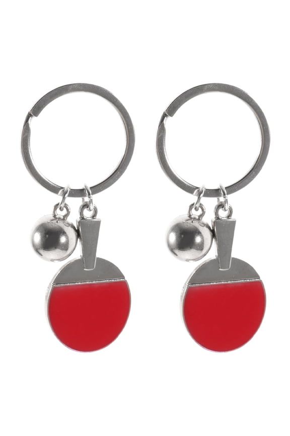 1 Pair Table Tennis Keychain Zinc Alloy Sports Accessory Pendant for Backpack or Bag Charm