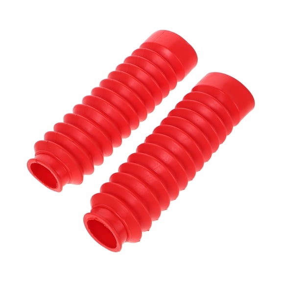 OUNONA 1Pair Universal Fit Motorcycle Front Fork Gaiters Red Rubber Boot Cover Dust Guard Easy Installation