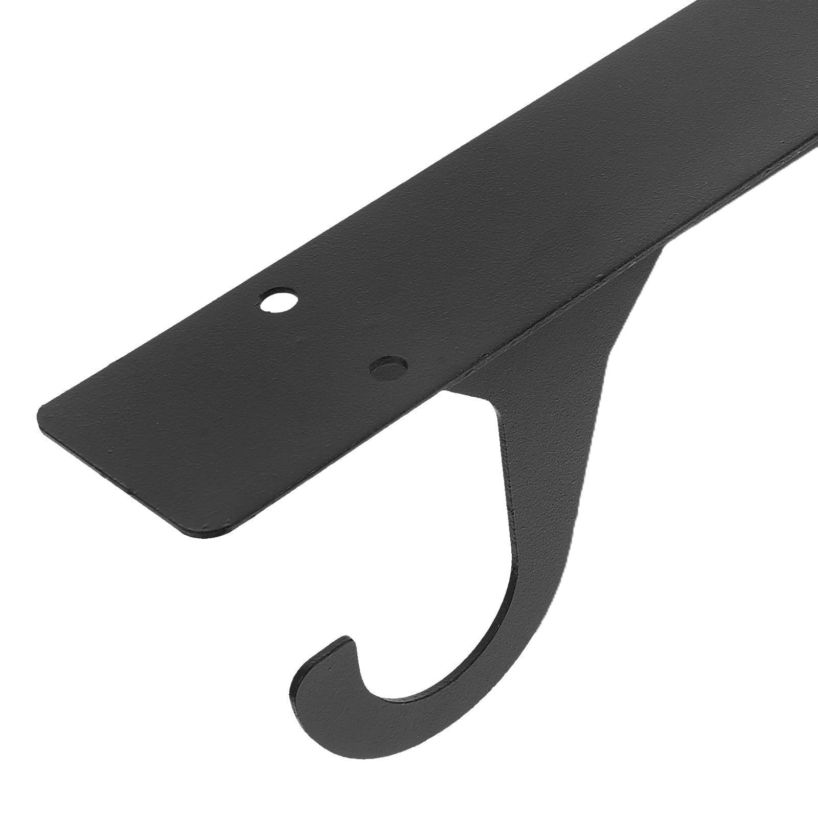 OUNONA 1 Pair Black Metal Wall Mounted Rod Brackets with Hooks, Heavy ...