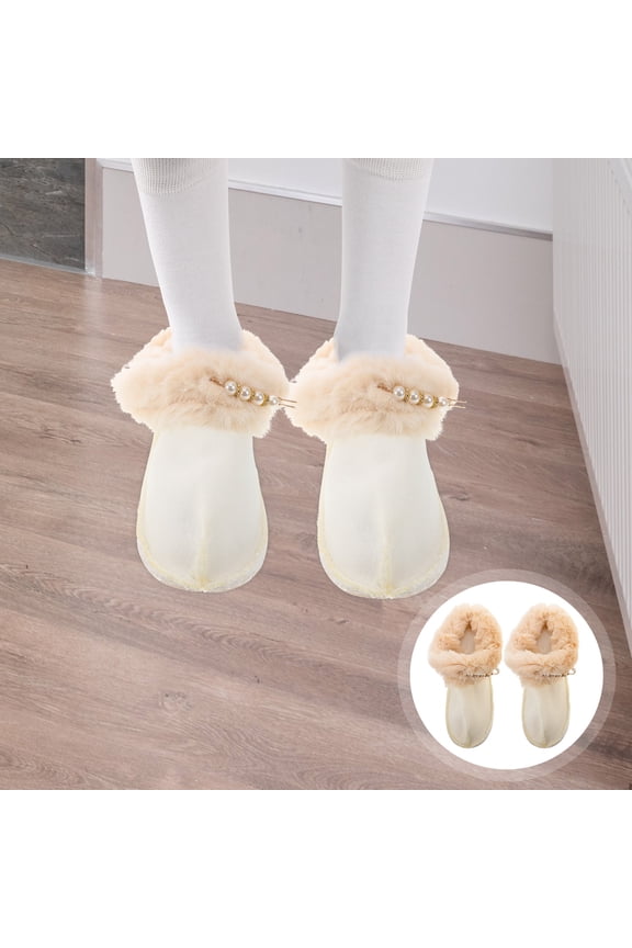 1Pair White Plush Clogs Sock for Shoes with Removable Warm Liner for Cold Weather Comfort