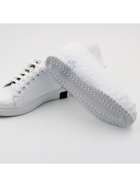 Silicone Shoe Protector Cover, White, Anti-Slip, Rainproof, Durable 1Pair